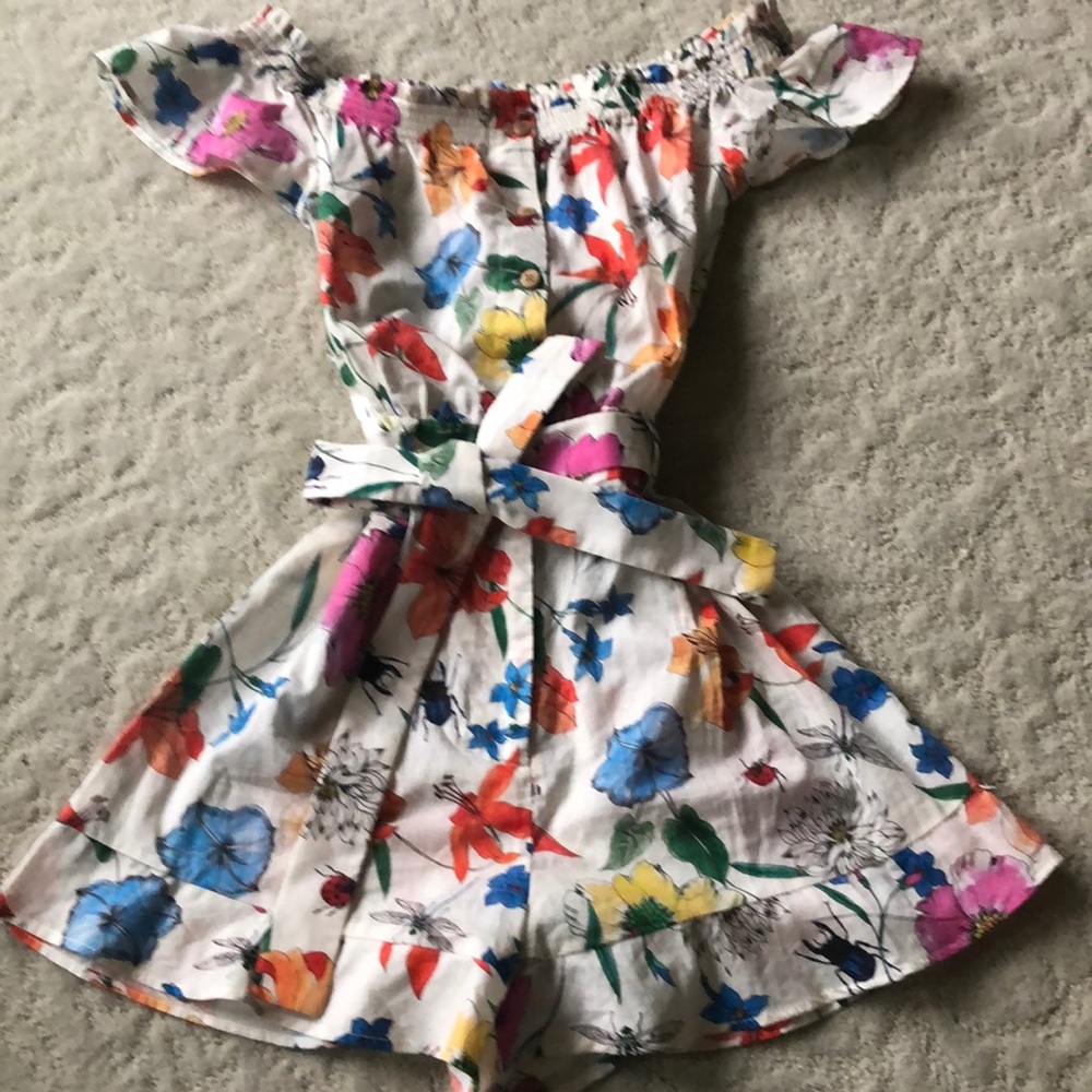 Off the Shoulder Flowered Romper